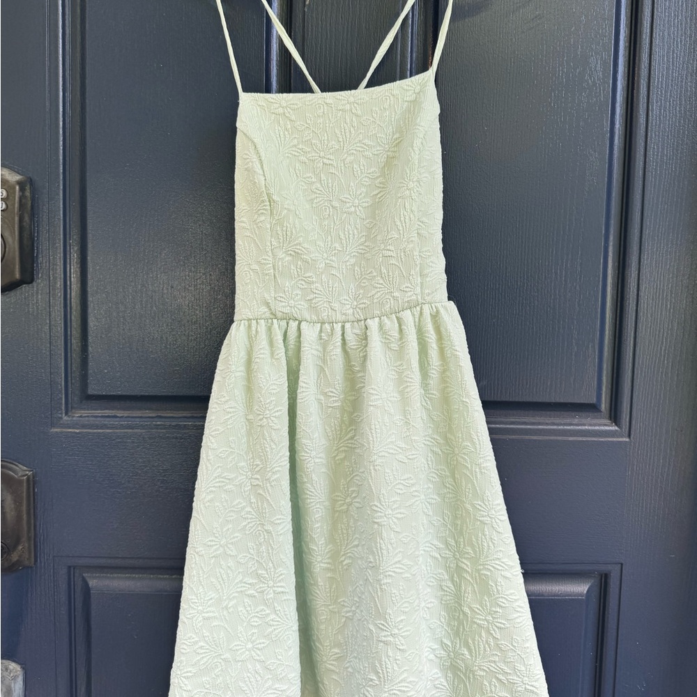 Chic Mint Green Floral Mini Dress